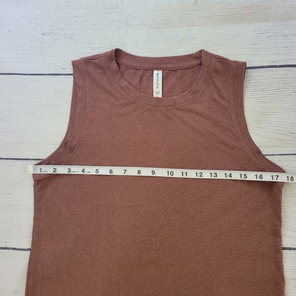 Athleta Size S Mauve Breezy Tank Top Crew Neck Side Split Modal - Picture 5 of 7